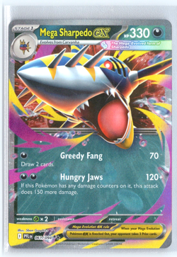 Mega Sharpedo ex 061/094 Pokemon Mega Evolution Phantasmal Flames Double Rare - Image 1
