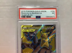 2019 Pikachu & Zekrom GX 162/181 Sun and Moon Team Up Full Art PSA 7 Pokemon TCG - Image 2