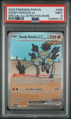2023 POKEMON PAR EN-PARADOX RIFT SPECIAL ILLUSTRATION RARE SANDY SHOCKS EX PSA 9 - Image 1