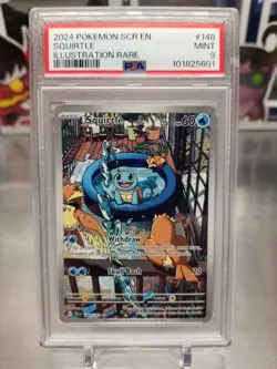 Pokemon Scarlet & Violet Stellar Crown Squirtle Illustration Rare #148 PSA 9 - Image 1