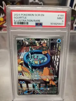 Pokemon Scarlet & Violet Stellar Crown Squirtle Illustration Rare #148 PSA 9 - Image 2