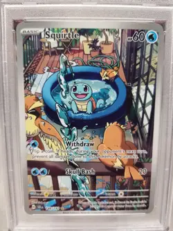 Pokemon Scarlet & Violet Stellar Crown Squirtle Illustration Rare #148 PSA 9 - Image 3