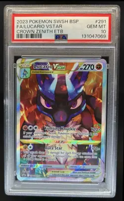 Pokemon Lucario VSTAR SWSH291 Crown Zenith Promo Holo PSA 10 - Image 1