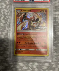 2019 POKEMON SM BLACK STAR PROMO TEAM UP PRERELEASE #SM158 HOLO CHARIZARD PSA 9 - Image 2