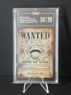 MONKEY D. LUFFY WANTED ALT ART ONE PIECE OP05-119 EMPERORS/NEW WORLD 2024 TAG 10 - Image 1