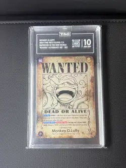 MONKEY D. LUFFY WANTED ALT ART ONE PIECE OP05-119 EMPERORS/NEW WORLD 2024 TAG 10 - Image 2
