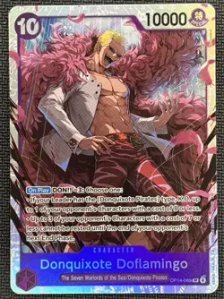 One Piece Donquixote Doflamingo Super Rare NM The Azure Sea’s Seven OP14-069 - Image 1