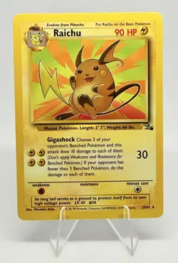 Pokemon Raichu 29/62 Unlimited Edition Fossil LP / NM Card Condition - Image 1