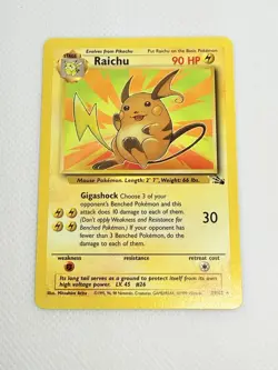 Pokemon Raichu 29/62 Unlimited Edition Fossil LP / NM Card Condition - Image 3