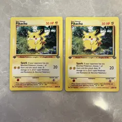 Pokemon TCG Pikachu 60/64 Jungle 1st Edition LP - 2 cards lot of 2 - Image 1