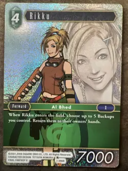 Final Fantasy TCG Opus I Foil Card Rikku 1-090R Near Mint 2016 - Image 1