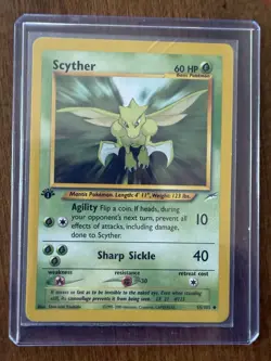 Pokemon Neo Destiny 1st Edition Scyther Card 55/105 Regular - Image 1