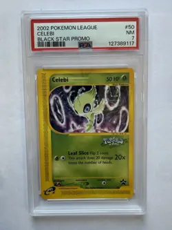 2002 POKEMON LEAGUE PROMO BLACK STAR #50 CELEBI PSA 7 TRADING CARD GAME TCG - Image 1