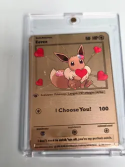 Eevee 50HP Metal Pokemon Card-Collectible Gift Display magnetic case h9 - Image 1
