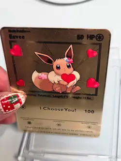 Eevee 50HP Metal Pokemon Card-Collectible Gift Display magnetic case h9 - Image 4