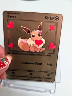 Eevee 50HP Metal Pokemon Card-Collectible Gift Display magnetic case h9 - Image 5