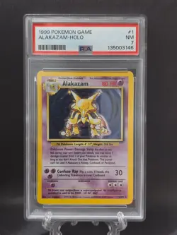 PSA 7 Alakazam Holo 1/102 Base Set Unlimited 1999 Pokemon Card - Image 1