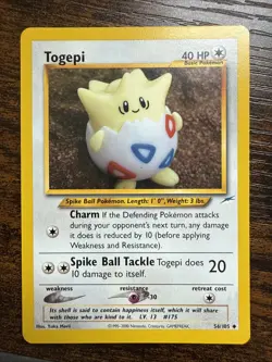 Pokemon TCG Togepi Card 56/105 Neo Destiny LP - Image 1
