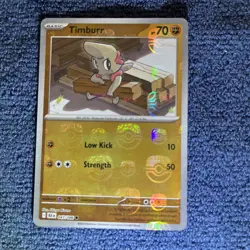 Timburr 47/86 Master Ball Pokemon Black Bolt Common Near Mint Holo Card (NM) 1 - Image 1