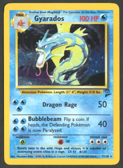 Pokemon TCG: Gyarados 7/130 Base Set 2 WoTC Holo Rare - Image 1