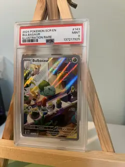 2024 Pokemon SCR-EN Illustration Rare Bulbasaur #143/142 PSA 9 - Image 1