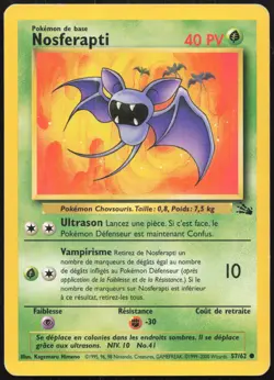 Carte Pokemon Nosferapti 57/62 Fossile Francais - Image 1