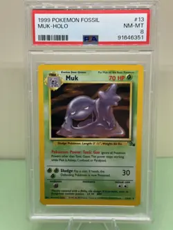 1999 Pokemon TCG - Muk | Fossil Set | Holo Rare | #13 | PSA 8 - Image 1