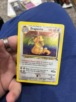Pokemon TCG Dragonite Fossil 4/62 Holo 1999-2000 Wizards Base Set HP/DMG - Image 1