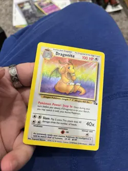 Pokemon TCG Dragonite Fossil 4/62 Holo 1999-2000 Wizards Base Set HP/DMG - Image 2
