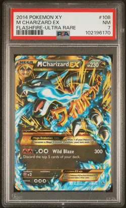 Pokemon M Charizard EX 108/106 XY Flashfire 2014 Secret Ultra Rare PSA 7 - Image 1