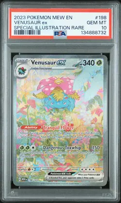 2023 POKEMON MEW EN-151 SPECIAL ILLUSTRATION RARE #198 VENUSAUR EX PSA 10 - Image 1