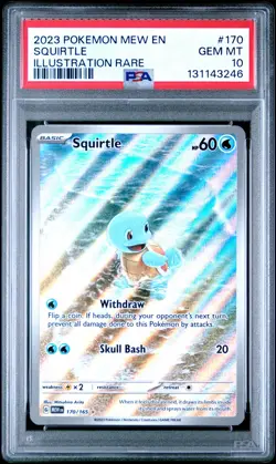 2023 POKEMON MEW EN-151 ILLUSTRATION RARE #170 SQUIRTLE PSA 10 - Image 1