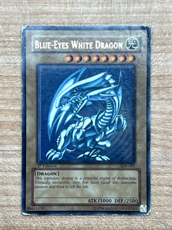 Blue-Eyes White Dragon Yugioh SDK-001 1st Edition - Heavily Played - Image 1