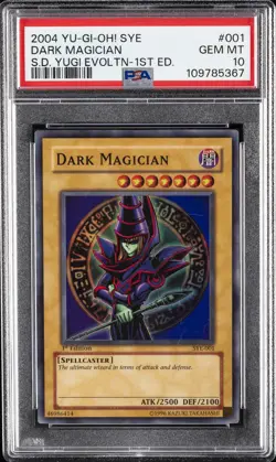 2004 YU-GI-OH! STARTER DECK YUGI EVOLUTION 1ST ED #SYE-001 DARK MAGICIAN PSA 10 - Image 1