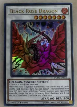 YUGIOH BLACK ROSE DRAGON ULTRA RARE DUDE-EN010 1ST EDITION LP - Image 1