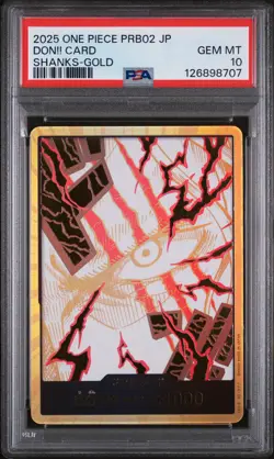 PSA 10 - Don!! Shanks Gold - PRB-02 Don Japanese One Piece Card The Best Vol. 2 - Image 1