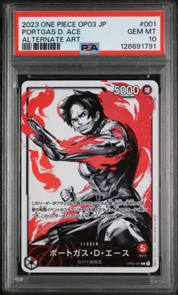 PSA 10 - Portgas D. Ace - OP03 001 AA Leader - Japanese - One Piece Card - Image 1