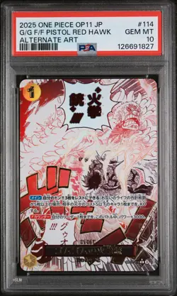 PSA 10 - Gum-Gum Fire-Fist Pistol Red Hawk OP11 114 AA Manga Japanese One Piece - Image 1