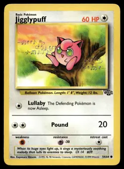 Jigglypuff 54/64 Pokemon Card Jungle Common 60 HP Lightly Played BM - Image 1