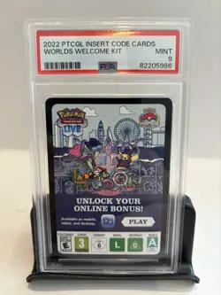 2022 Pokemon Promo English-PSA 9-PTCGL Insert Code Card Worlds Welcome Kit - Image 1