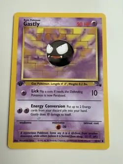 Gastly 33/62 - Fossil Set 1st Edition Vintage Pokemon Card WOTC 1999 - Image 1