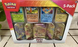 Pokemon 151 Costco 5 Pack Mini Tins Bundle Promo Cards TCG Scarlet & Violet ✅ - Image 1