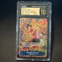 OP08-052 One Piece Card Game TCG Portgas D Ace AA Two Legends CGC PRISTINE 10 - Image 1