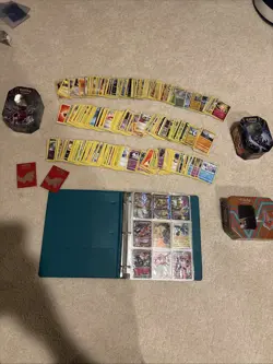 Pokemon Multi Era Card Lot With Binder, Sleeves, And Tins. Est raw value 940$ - Image 1