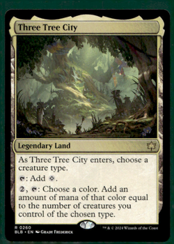 THREE TREE CITY BLOOMBURROW BLB RARE LEGENDARY LAND MTG 260 - Image 1