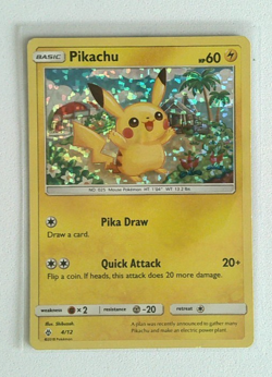 Pokemon TCG Pikachu McDonald's Promo 2018 4/12 Holo LP Condition - Image 1