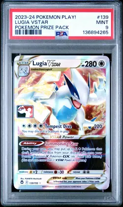 2023-2024 POKEMON PLAY! POKEMON PRIZE PACK #139 LUGIA VSTAR PSA 9 - Image 1