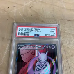 2025 POKEMON DRI EN-DESTINED RIVALS ULTRA RARE TEAM ROCKET'S MEWTWO EX PSA 9 - Image 2