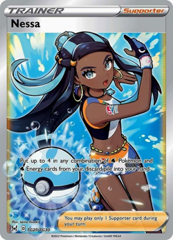 Pokemon TCG Nessa TG27/TG30 Lost Origin Trainer Gallery Full Art Ultra Rare Holo - Image 1