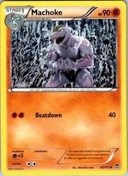 Machoke 45/111 Uncommon Regular XY: Furious Fists Pokemon TCG LP - Image 1